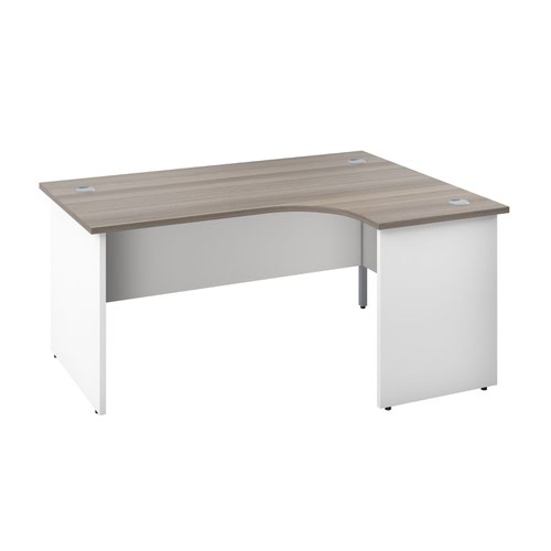 1800X1200 Panel Right Hand Radial Desk Grey Oak / White