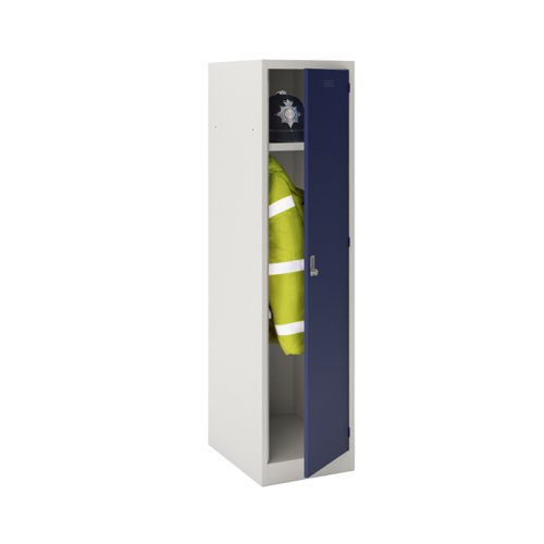 Police Locker (Includes 1 X Shelf And 1 X Coat Rail): Light Grey/Oxford Blue