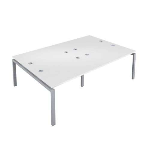 Premium 4 Person Bench 1200 X 800 Cable Port White-Silver