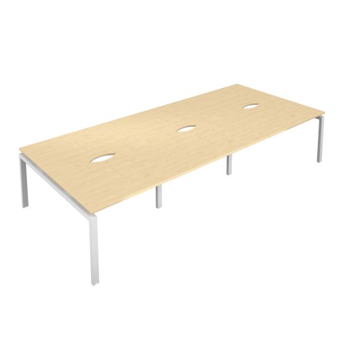 Premium 6 Person Bench 1400 X 800 Cut Out Maple-White
