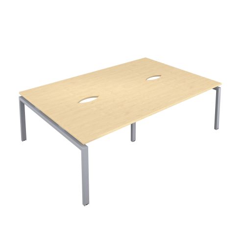 Premium 4 Person Bench 1600 X 800 Cut Out Maple-Silver