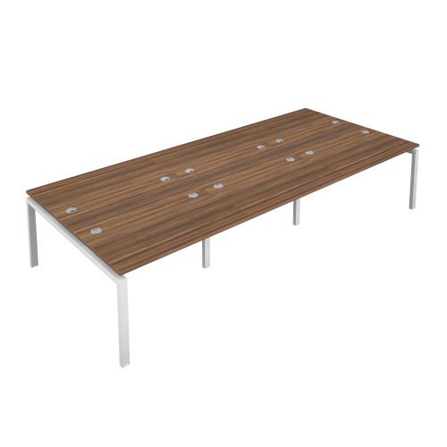 Premium 6 Person Bench 1600 X 800 Cable Port Dark Walnut-White
