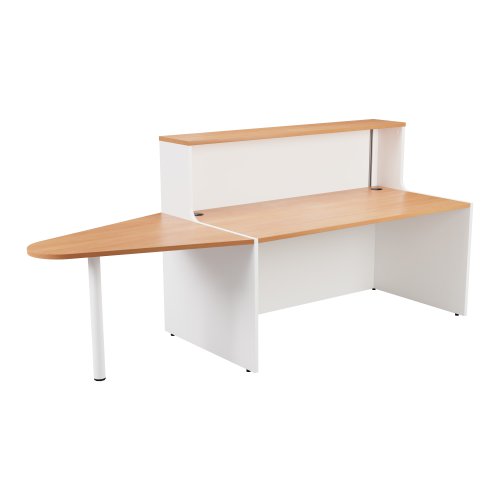 Reception Unit with Extension (FSC) 1400 Beech/White