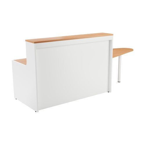 Reception Unit 1400 With Extension - White Sides With Beech Top Version 2