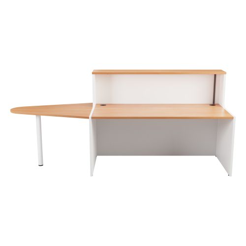 Reception Unit 1400 With Extension - White Sides With Beech Top Version 2
