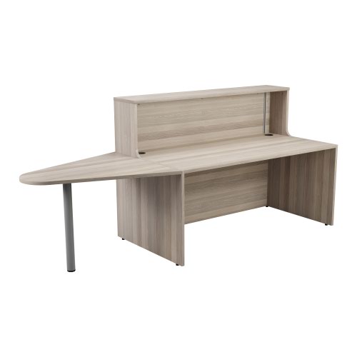Reception Unit 1400 With Extension - Grey Oak Sides With Grey Oak Top