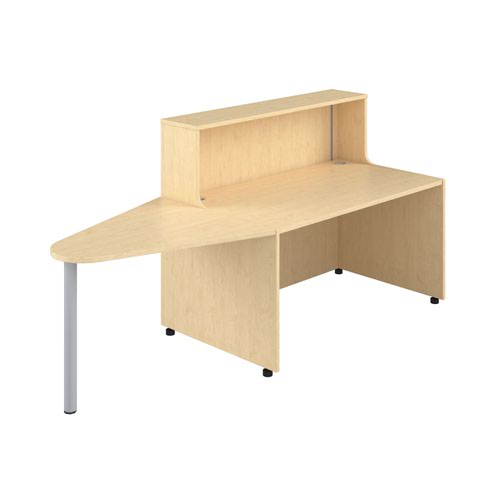 Reception Unit 1400 With Extension - Maple Sides With Maple Top