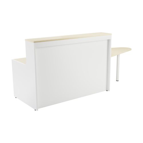 Reception Unit 1600 With Extension - White Sides With Maple Top