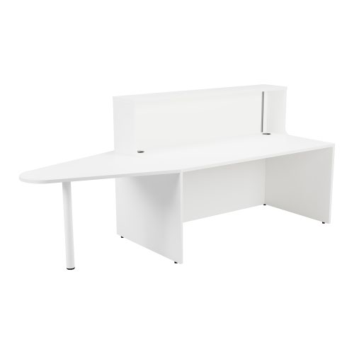 Reception Unit 1600 With Extension - White Sides With White Top