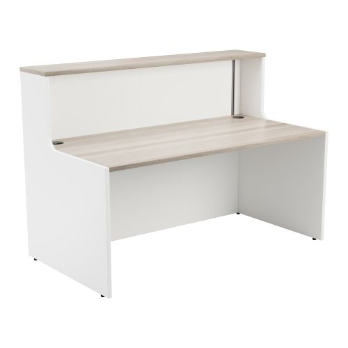 Reception Unit 1600 - White Sides With Grey Oak Top