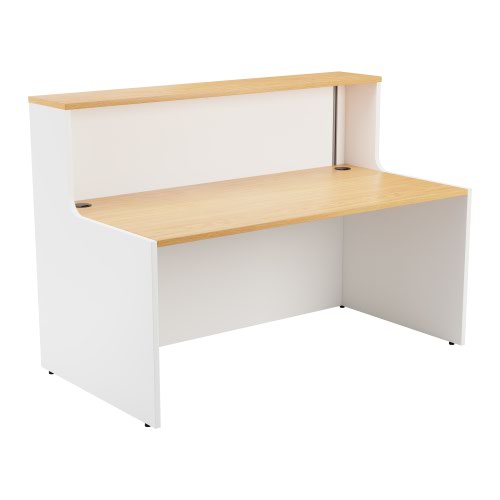 Reception Unit 1600 - White Sides With Nova Oak Top