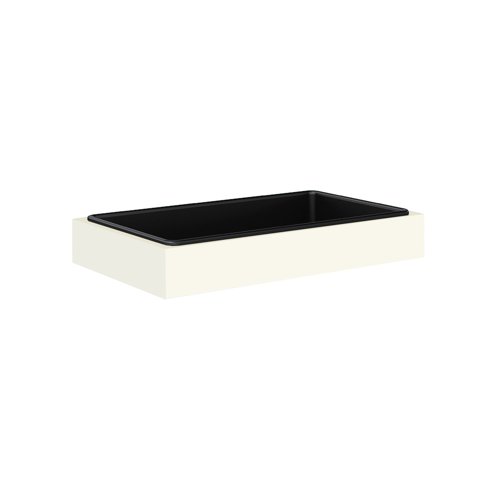 Bisley Steel Planter with Plastic Liner 800mm Wide Traffic White