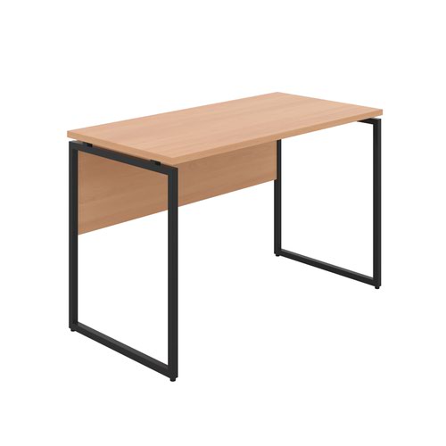 Milton Desk with Square Leg and Modesty - Black / Beech