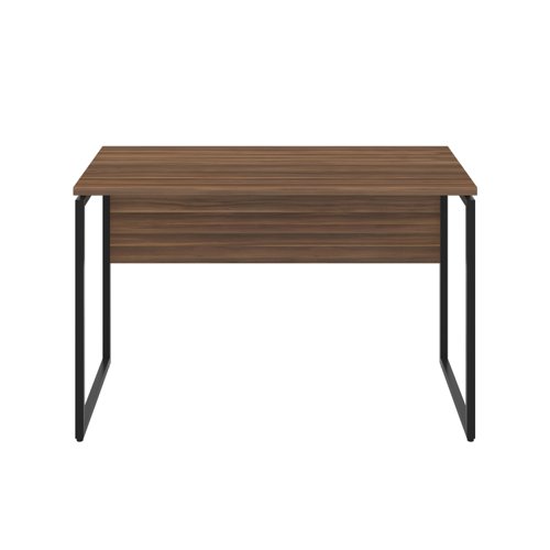 SD03BKDW Milton Desk with Square Leg and Modesty Panel Dark Walnut/Black