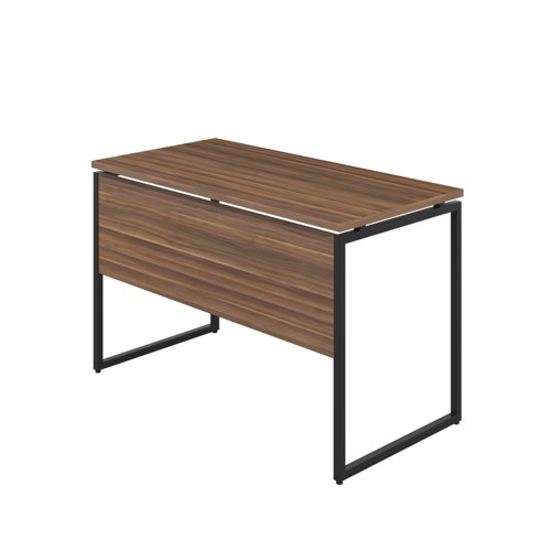 SD03BKDW Milton Desk with Square Leg and Modesty Panel Dark Walnut/Black