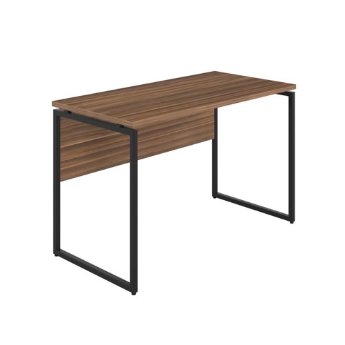Milton Desk with Square Leg and Modesty Panel Dark Walnut/Black