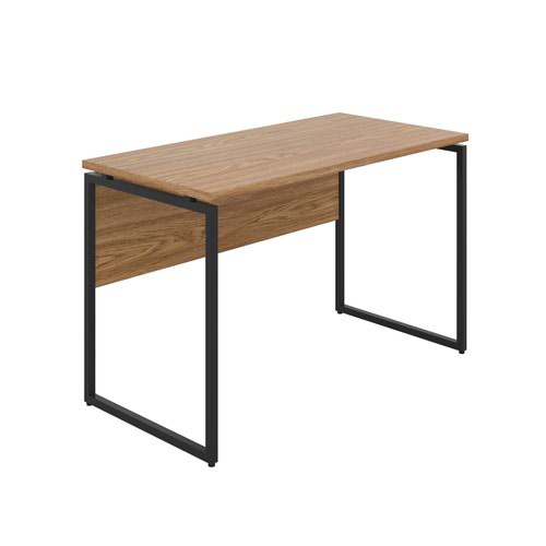 Milton Desk with Square Leg and Modesty - Black / Oak