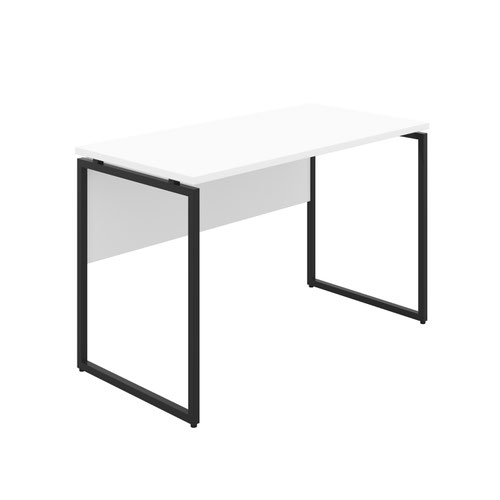 Milton Desk with Square Leg and Modesty - Black / White
