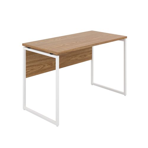 Milton Desk with Square Leg and Modesty - White / Oak