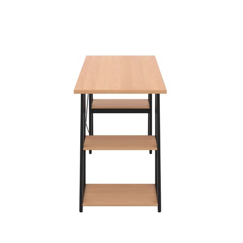 Jemini Soho Desk 4 Angled Shelves 1300x600x770mm Beech/Black KF90793