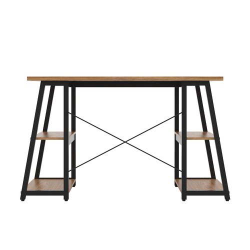 Jemini Soho Desk 4 Angled Shelves 1300x600x770mm Oak/Black KF90794