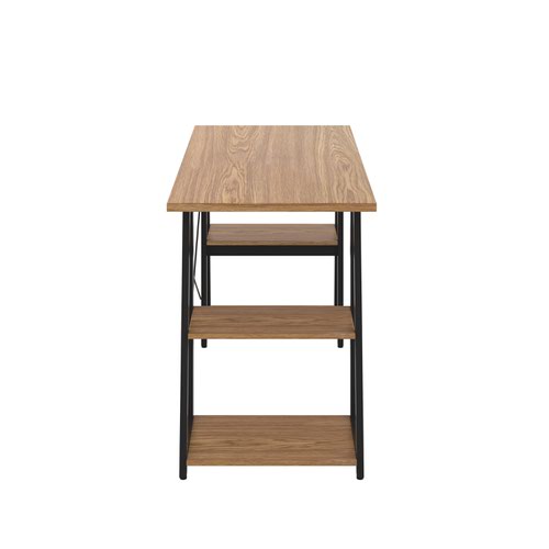 Jemini Soho Desk 4 Angled Shelves 1300x600x770mm Oak/Black KF90794