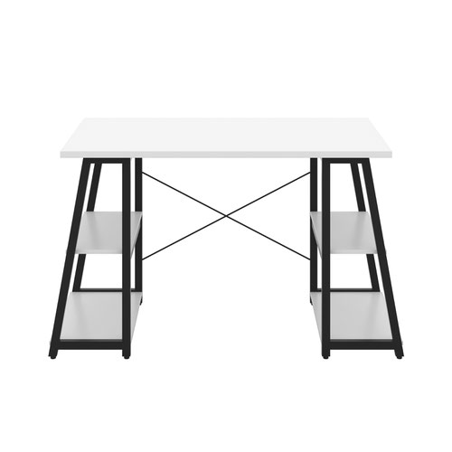 Jemini Soho Desk 4 Angled Shelves 1300x600x770mm White/Black KF90796