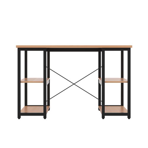 Jemini Soho Desk 4 Straight Shelves 1200x600x770mm Beech/Black KF90785