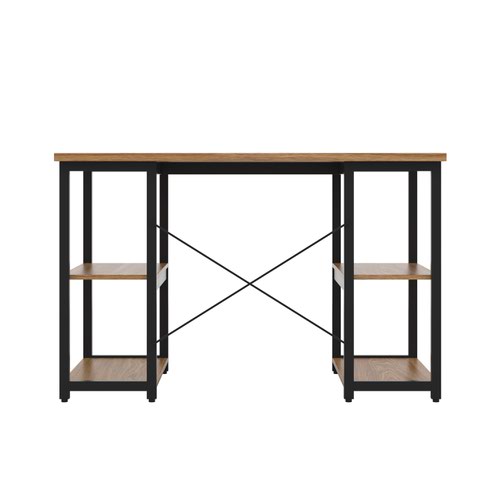 Jemini Soho Desk 4 Straight Shelves 1200x600x770mm Oak/Black KF90786
