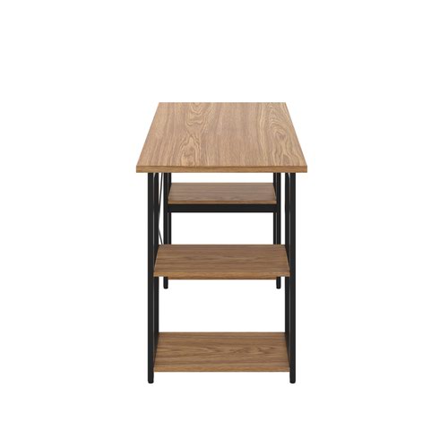 Jemini Soho Desk 4 Straight Shelves 1200x600x770mm Oak/Black KF90786