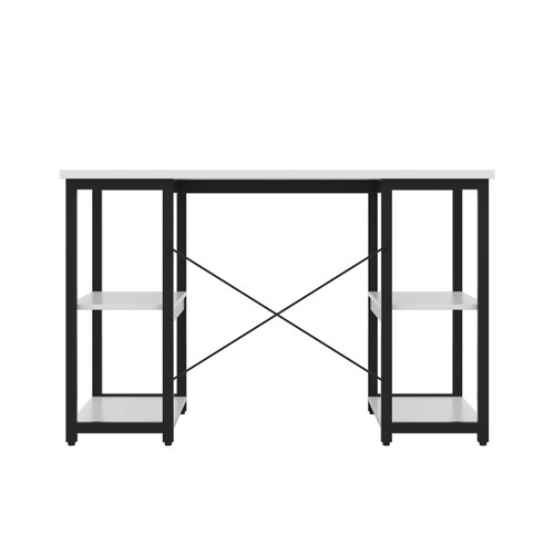 Jemini Soho Desk 4 Straight Shelves 1200x600x770mm White/Black KF90788
