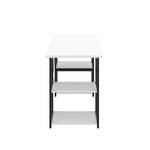 Jemini Soho Desk 4 Straight Shelves 1200x600x770mm White/Black KF90788