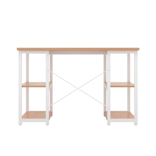 Jemini Soho Desk 4 Straight Shelves 1200x600x770mm Beech/White KF90781