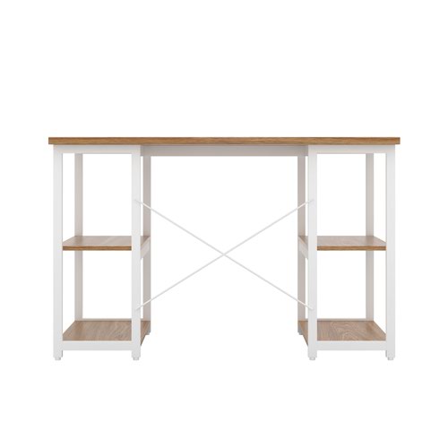 Jemini Soho Desk 4 Straight Shelves 1200x600x770mm Oak/White KF90782