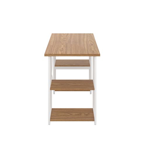 Jemini Soho Desk 4 Straight Shelves 1200x600x770mm Oak/White KF90782