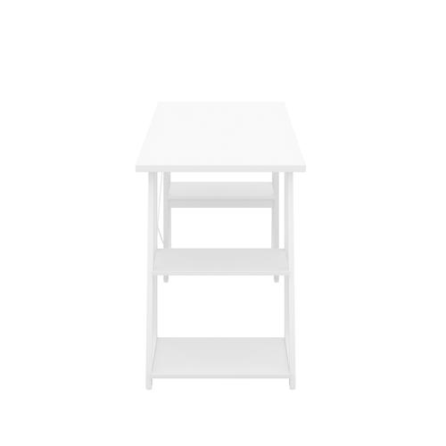 Soho Computer Desk with Shelves A-Frame Leg 1300mm White/White KF90860
