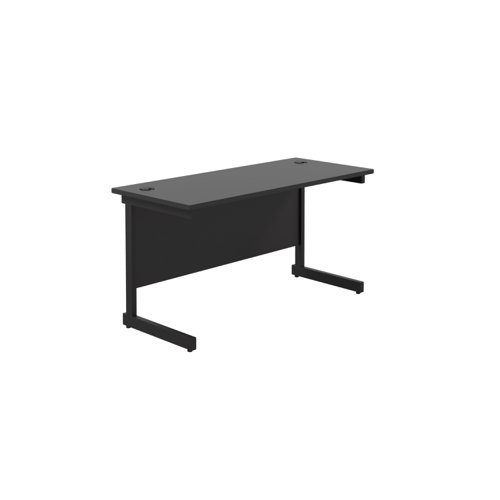 Single Upright Rectangular Desk: 600mm Deep (FSC) 1200 X 600 Black/Black
