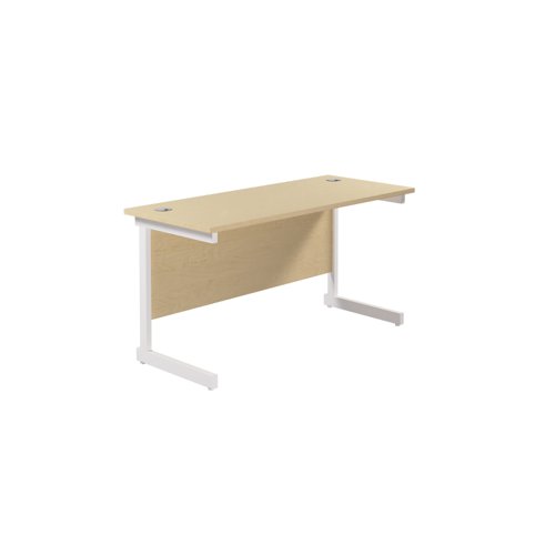 Single Upright Rectangular Desk: 600mm Deep (FSC) 1200 X 600 Maple/White