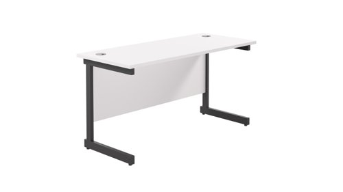 Single Upright Rectangular Desk: 600mm Deep (FSC) 1200 X 600 White/Black