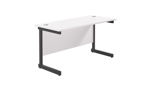 Single Upright Rectangular Desk: 600mm Deep 1200 X 600 White/Black