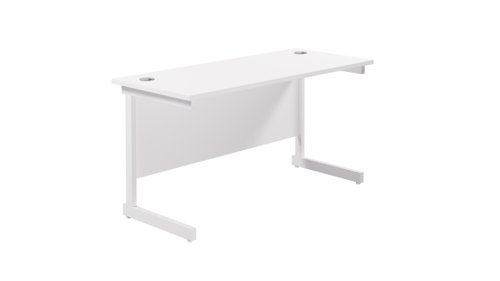 Single Upright Rectangular Desk: 600mm Deep 1200 X 600 White/White
