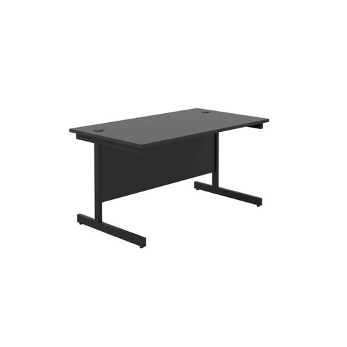 Single Upright Rectangular Desk: 800mm Deep (FSC) 1200 X 800 Black/Black