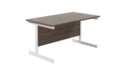 Single Upright Rectangular Desk: 800mm Deep 1200 X 800 Dark Walnut/White
