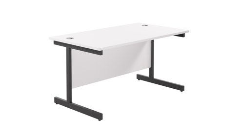 Single Upright Rectangular Desk: 800mm Deep (FSC) 1200 X 800 White/Black