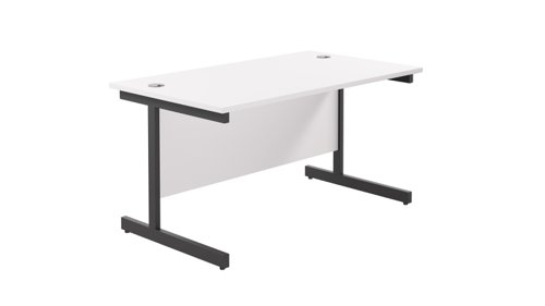 Single Upright Rectangular Desk: 800mm Deep 1200 X 800 White/Black