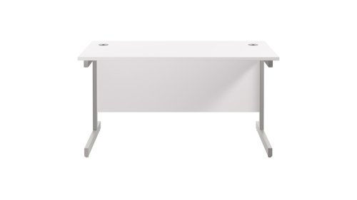 1200X800 Single Upright Rectangular Desk White-Silver SU1280RECWHSV