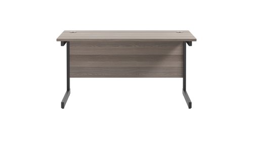 SU1460RECGOBK Single Upright Rectangular Desk: 600mm Deep (FSC) 1400 X 600 Grey Oak/Black