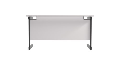 SU1460RECWHBK Single Upright Rectangular Desk: 600mm Deep (FSC) 1400 X 600 White/Black