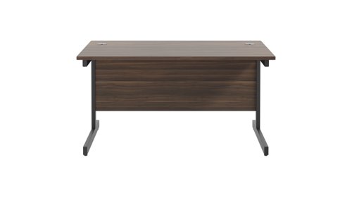 SU1480RECDWBK Single Upright Rectangular Desk: 800mm Deep (FSC) 1400 X 800 Dark Walnut/Black