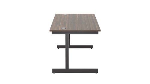SU1480RECDWBK Single Upright Rectangular Desk: 800mm Deep (FSC) 1400 X 800 Dark Walnut/Black